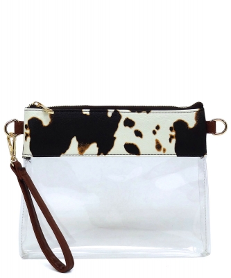 Fashion See Thru Transparent Clutch Crossbody Bag AD200T COW